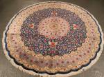 SIL1518 7X7 PURE SILK ROUND PERSIAN QUOM RUG