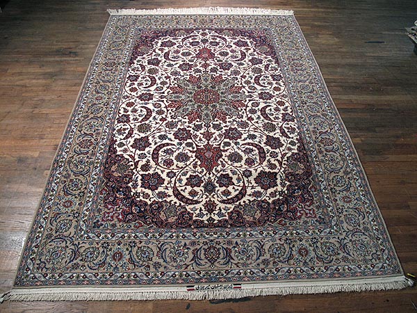 SIL242 7X10 FINE PERSIAN ISFAHAN RUG