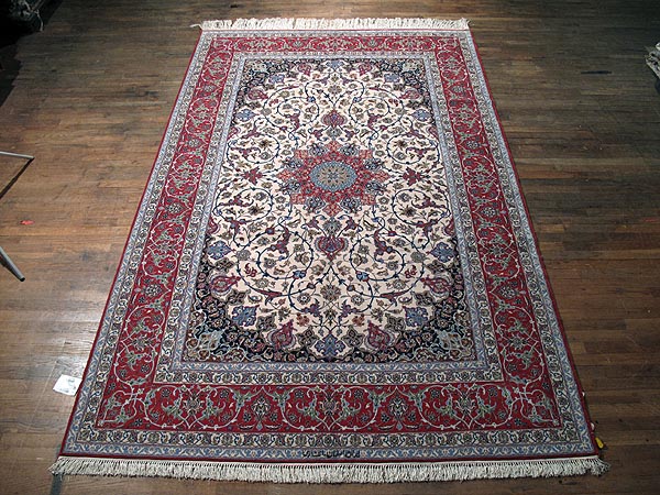 SIL246 7X11 FINE PERSIAN ISFAHAN RUG