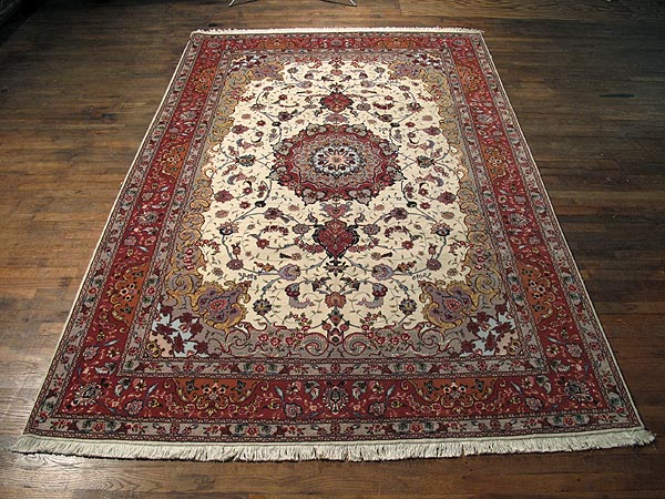 SIL251 7X10 FINE PERSIAN TABRIZ RUG SHIRFAR DESIGN