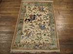 SIL1811 3X5 PURE SILK PERSIAN PICTORIAL QUM RUG