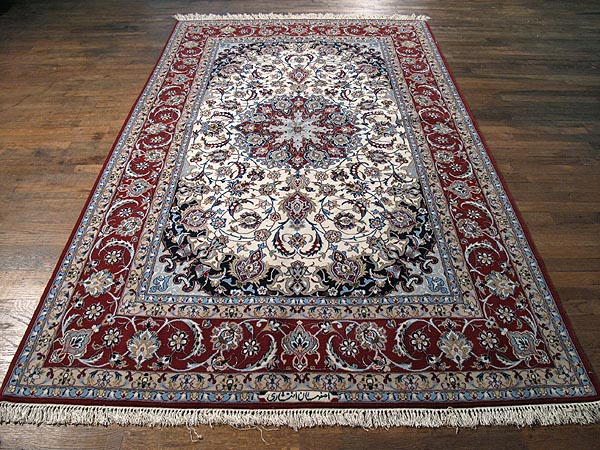 SIL267 6X9 FINE PERSIAN ISFAHAN RUG