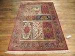 SIL2018 4X5 PURE SILK PERSIAN PICTORIAL QUM RUG