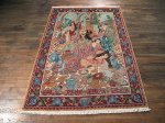 SIL276 5X8 FINE VINTAGE PERSIAN TABRIZ PICTORIAL OMAR KHAYYAM