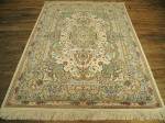 SIL2074 5X7 PURE SILK PERSIAN TABRIZ RUG