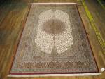 SIL2108 7X10 PURE SILK PERSIAN QUM RUG