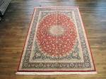 SIL2138 7X10 PURE SILK PERSIAN QUM RUG