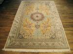 SIL2139 7X10 PURE SILK PERSIAN QUM RUG