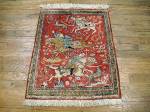 SIL2210 2X3 PERSIAN QUM SILK PICTORIAL RUG