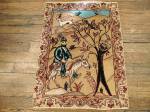 SIL2212 1X2 PERSIAN TABRIZ PICTORIAL RUG