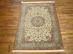 SIL2752 4X7 PURE SILK PERSIAN QUM RUG