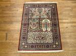 SIL2754 3X5 PURE SILK PERSIAN QUM RUG