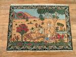 SIL2781 3X4 VINATAGE PERSIAN KERMAN PICTORIAL RUG