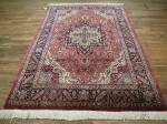 SIL2938 5X7 PURE SILK PERSIAN TABRIZ RUG