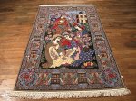 SIL439 4X6 FINE PERSIAN PICTORIAL ISFAHAN RUG