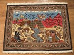 SIL476 2X3 FINE PERSIAN PICTORIAL QUOM RUG