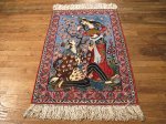 SIL492 2X4 FINE PERSIAN PICTORIAL ISFAHAN RUG