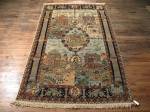 SIL735 6X9 SEMI ANTIQUE PERSIAN PICTORIAL TABRIZ RUG