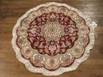 SIL770 4X4 FINE ROUND PERSIAN TABRIZ RUG