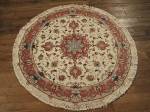 SIL773 3X3 FINE ROUND PERSIAN TABRIZ RUG