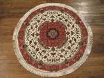 SIL775 3X3 FINE ROUND PERSIAN TABRIZ RUG