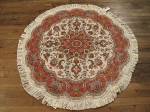 SIL777 4X4 FINE ROUND PERSIAN TABRIZ RUG