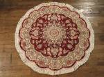 SIL780 4X4 FINE ROUND PERSIAN TABRIZ RUG