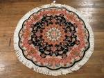 SIL782 4X4 FINE ROUND PERSIAN TABRIZ RUG