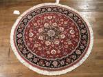 SIL783 4X4 FINE ROUND PERSIAN TABRIZ RUG