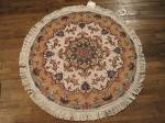 SIL785 4X4 ROUND PERSIAN TABRIZ RUG