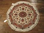 SIL791 4X4 ROUND PERSIAN TABRIZ RUG