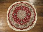 SIL794 4X4 ROUND PERSIAN TABRIZ RUG PERSEPOLIS DESIGN