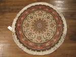 SIL804 4X4 ROUND PERSIAN TABRIZ RUG