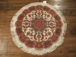 SIL806 4X4 ROUND PERSIAN TABRIZ RUG