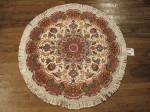 SIL807 4X4 ROUND PERSIAN TABRIZ RUG 50RAJ