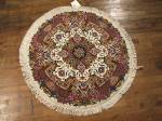 SIL809 4X4 ROUND PERSIAN TABRIZ RUG 50RAJ