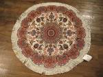 SIL810 4X4 ROUND PERSIAN TABRIZ RUG 50RAJ