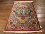 SIL830 3X4 PURE SILK PERSIAN QUOM RUG SHIRAZI