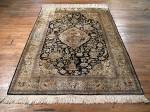 SIL836 5X7 PURE SILK PERSIAN  ARCHAEOLOGICAL QUOM RUG