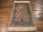 SIL846 3X4 FINE PURE SILK CHINESE QUM RUG ANIMAL PICTORIAL