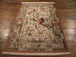 SIL857 3X5 PURE SILK PERSIAN QUOM RUG HUNTING SCENE MEHDI