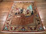 SIL860 5X7 PURE SILK PERSIAN QUOM RUG CRUCIFICATION OF CHRIST
