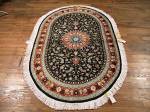 SIL865 3X5 PURE SILK OVAL PERSIAN QUOM RUG AHMADI