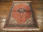 SIL875 4X5 PURE SILK PERSIAN QUOM RUG RAZAVI