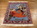 SIL892 2X2 SQUARE PERSIAN ISFAHAN RUG OMAR KHAYYAM PICTORIAL