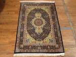 SIL899 3X4 PERSIAN PICTORIAL QUOM RUG