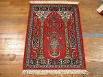 SIL922 2X3 PERSIAN PICTORIAL QUOM RUG