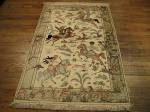 SIL992 3X5 PERSIAN PICTORIAL QUOM RUG