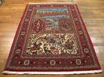 SIL1066 4X5 PERSIAN PICTORIAL QUOM RUG