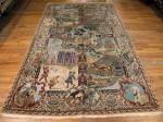 SIL1075 6X10 ANTIQUE PERSIAN PICTORIAL TABRIZ RUG